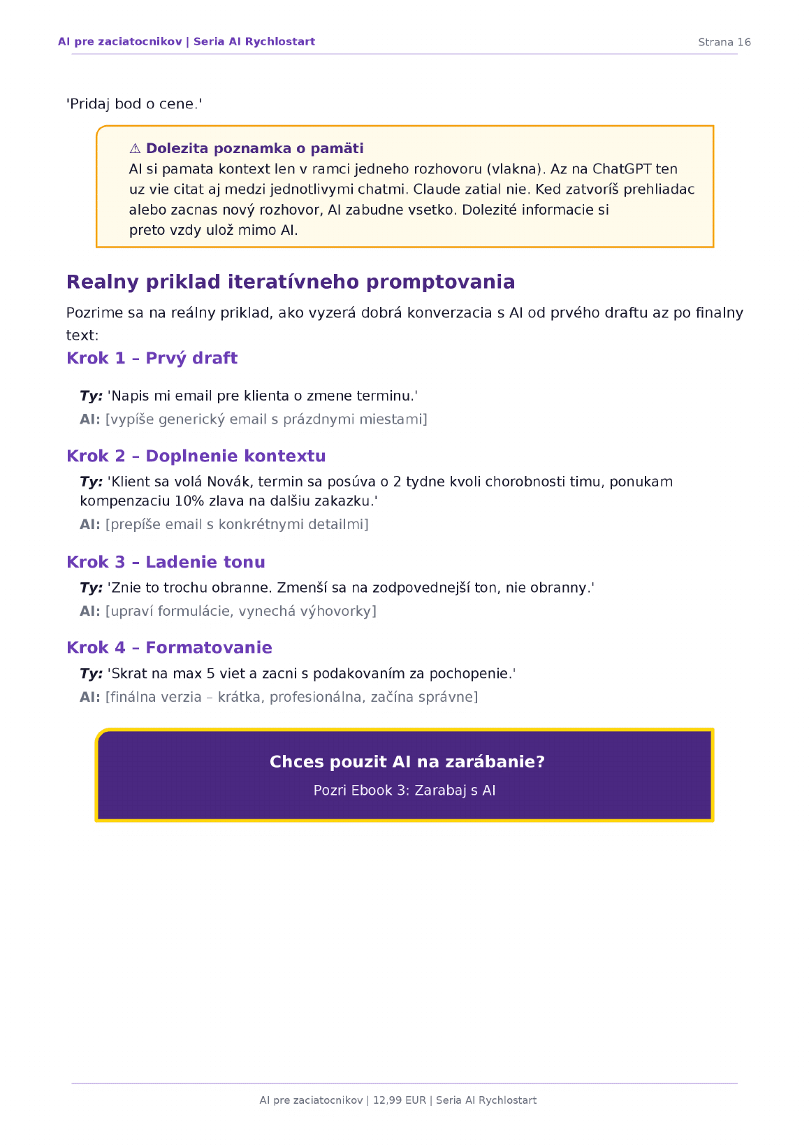 Ukážka ebooku – reálny príklad promptovania